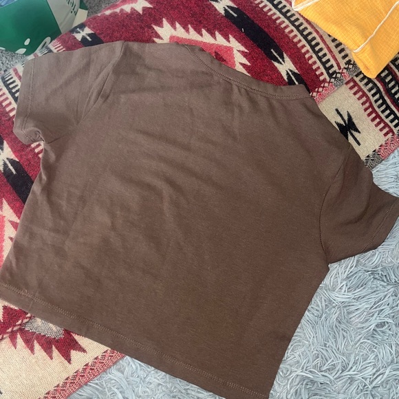 2 Cotton On Micro Baby Crop Tees Size S in both colors Brown & University Brown - Picture 8 of 8